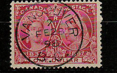 Canada #61 28 Feb 1898 Vancouver CDS $1 Jubilee