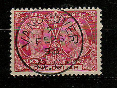 Canada #61 28 Feb 1898 Vancouver CDS $1 Jubilee