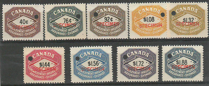 Canada #FU87S-FU95S 1960 Specimen Set (9)