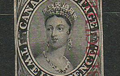 Canada #3Pi 1851 12d Black Specimen Plate Proof