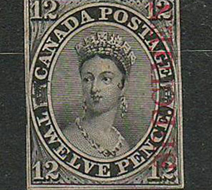 Canada #3Pi 1851 12d Black Specimen Plate Proof