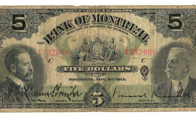 Bank of Montreal 1914 $5 Bill $115