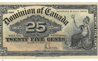 Dominion of Canada #DC15c 1900 25c Shinplaster