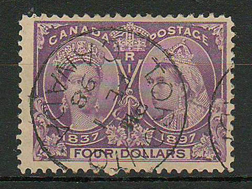 Canada #64 Toronto 1 Feb 1898 CDS $4 Jubilee $800.
