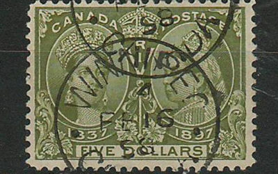 Canada #65 Winnipeg 16 Feb 1898 CDS $5 Jubilee