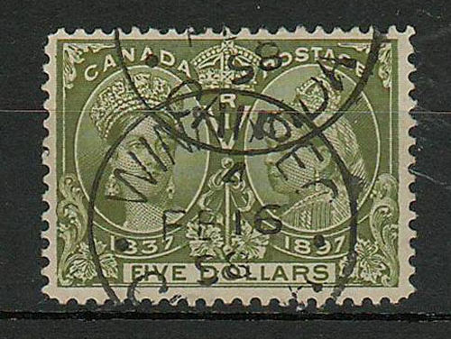 Canada #65 Winnipeg 16 Feb 1898 CDS $5 Jubilee
