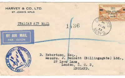 Newfoundland #C18 26 Jul 1933 $4.50 Registered Balbo First Day FFC