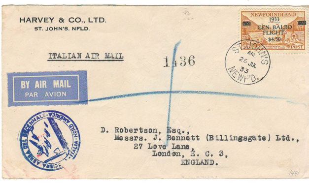 Newfoundland #C18 26 Jul 1933 $4.50 Registered Balbo First Day FFC