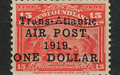 Newfoundland #C2 1919 $1 on 15c Airmail