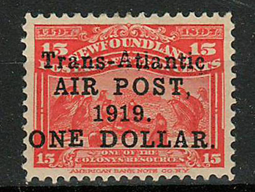 Newfoundland #C2 1919 $1 on 15c Airmail