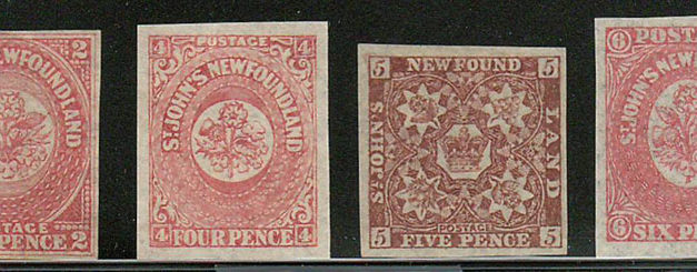 Newfoundland #17ii-20 1861/62 incl Ines in 2s (4)