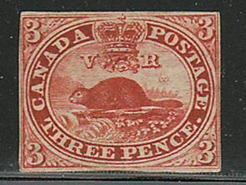 Canada #4a Unused 1853 3d Brown Red