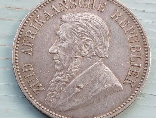 South Africa XF 1892 Silver 5 Shillings