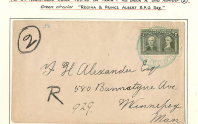 Regina & Prince Albert R.P.O. 1908 7c Quebec Reg Cvr on Wellburn pg