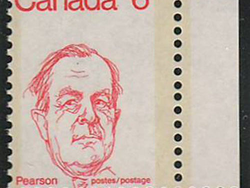 Canada #591 1973 6c Pearson Dramatic Misperf 