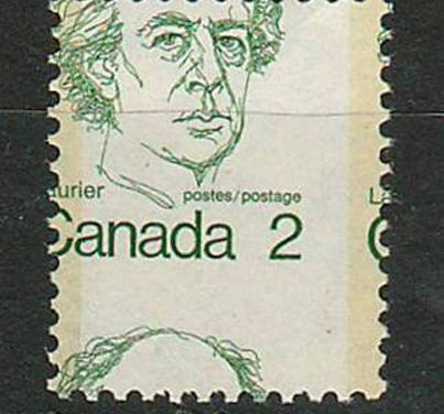 Canada #5871973 2c Laurier Dramatic Misperf