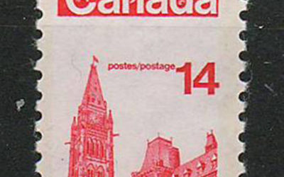Canada #730var 1978 14c Coil Dramatic Misperf