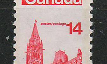 Canada #730var 1978 14c Coil Dramatic Misperf