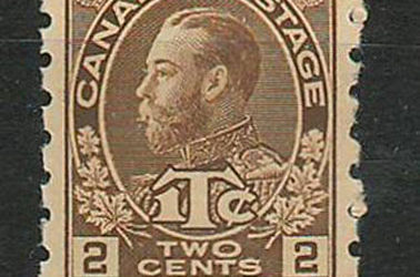 Canada #MR7iii 1916 Yellow Brown Die 1 Coil
