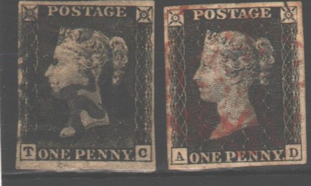 G.B. #1 F/VF Used 1840 1d Black duo