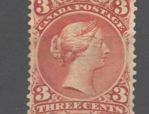 Canada #25 Fine Unused 1868 3c Large Queen