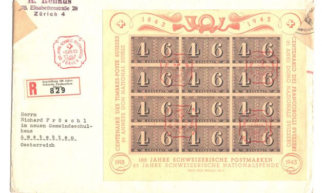 Switzerland #B130 6 Mar 1943 Censored Registered Cover to Austria
