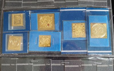 First issue gilded Silver stamp replicas from 41 nations 9oz ASW