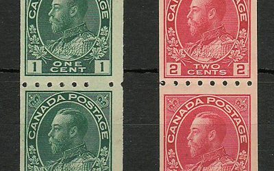 Canada #123-124 1913 Admiral Coil Pair duo