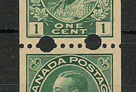 Canada #131iv VF Mint one NH 1918 1c Toronto Experimental Coil Pair