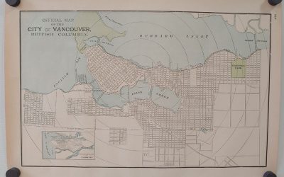 City of Vancouver 1895 17.5×12.5″ official Colour Map