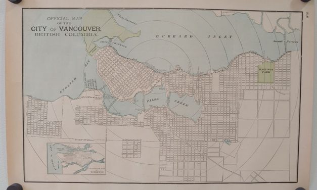 City of Vancouver 1895 17.5×12.5″ official Colour Map