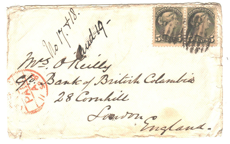 front of envelope