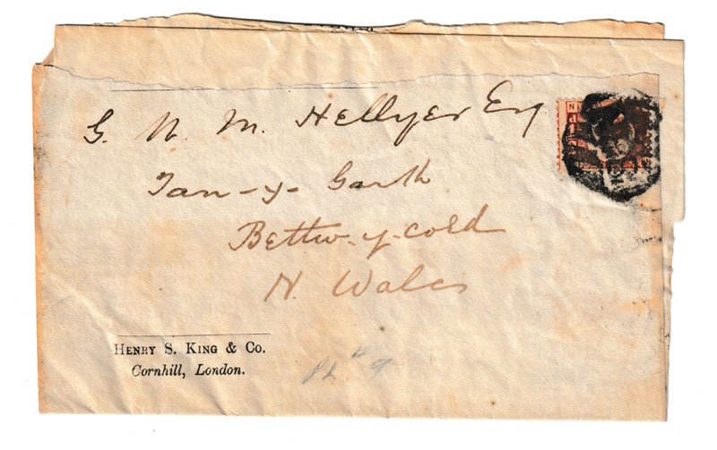 G.B. #58 Plate 9 The Week’s News wrapper to N. Wales US$1650