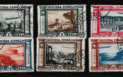 Italy #C42-C47 favour cancelled 1933 Zeppelin Set (6)