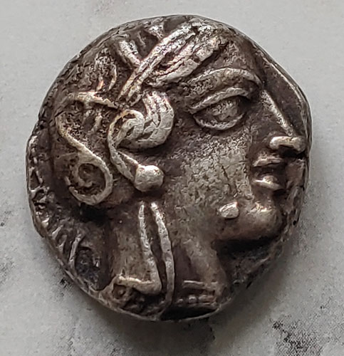 Attica-Athens 490-430 BC 16.635gm Owl Silver Tetradrachm, test mark