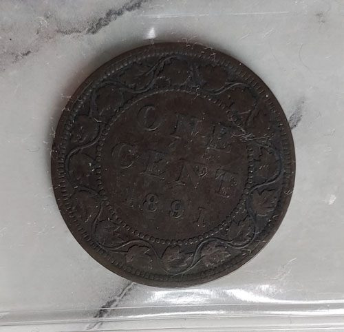 Canada ICCS VF20 1891 LL SD Obverse 3 Queen Victoria Large Cent