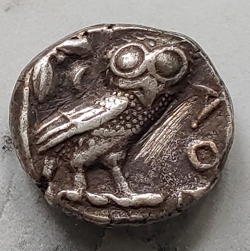Attica-Athens 490-430 BC 16.635gm Owl Silver Tetradrachm, test mark