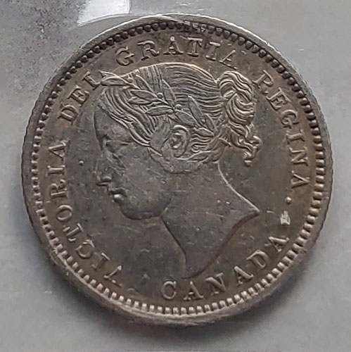 Canada ICCS EF40 1870 Narrow 0 Victoria Silver 10 Cents $200