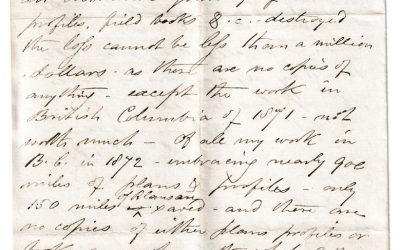 Ottawa 17 Jan 1874 4-page Marcus Smith letter to his wife, Sandford Fleming offices burnt down