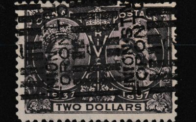 Canada #62 Fine Union Stn Roller Used 1897 $2 Jubilee