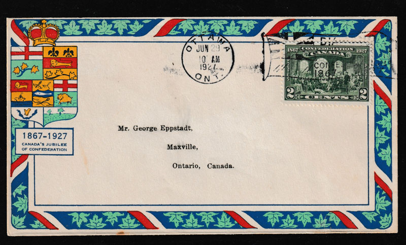 Canada #142 29 Jn 1927 2c Confederation Ottawa Flag Eppstadt FDC