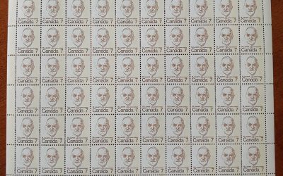 Canada #592var VFNH 7c St. Laurent 1-bar Tagged Sheet (100)