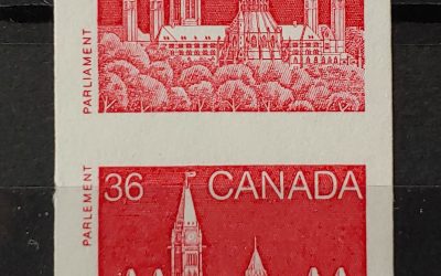 Canada #953a VF+ Never Hinged 1987 36c Imperforate Pair