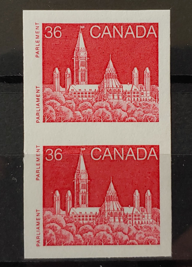 Canada #953a VF+ Never Hinged 1987 36c Imperforate Pair $375