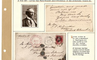 1871 John A. Macdonald Treaty of Washington Cover letter to Helmcken