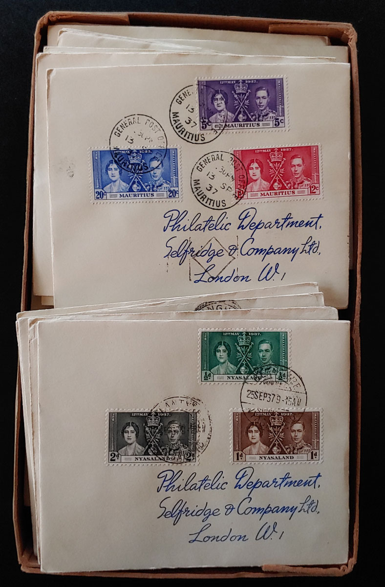 1937 Coronation Selfridge’s Covers/FDCs in original box US$270 (206)