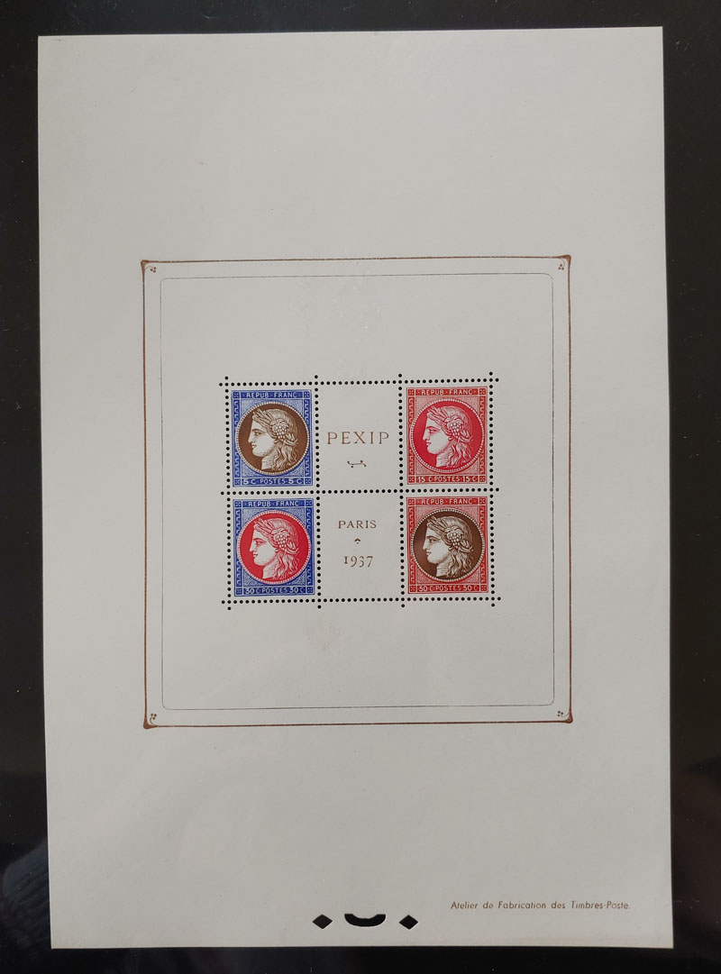 France #329 Mint 1937 Stampex Souvenir Sheet US$360
