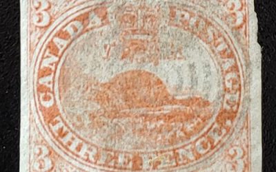 Canada #1a VF Used 1851 3d Laid Paper