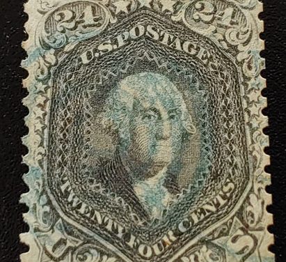 U.S.A. #78c F/VF Used 1862 24c Blackish Violet, reperfed