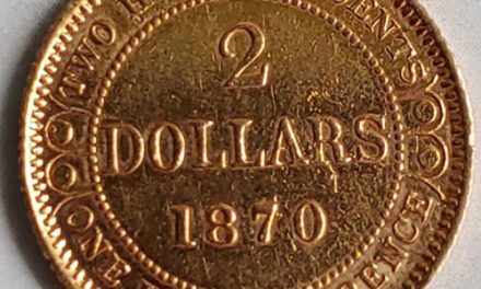 Newfoundland XF 1870 Gold 2 Dollars, mount marks
